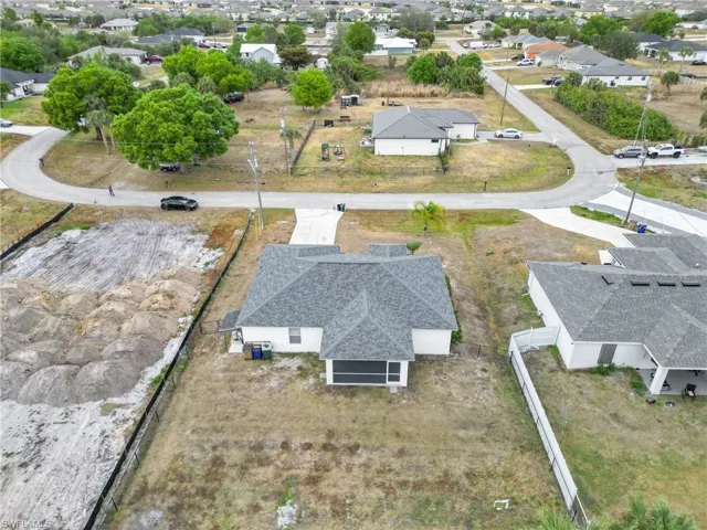Aerial view of residential area