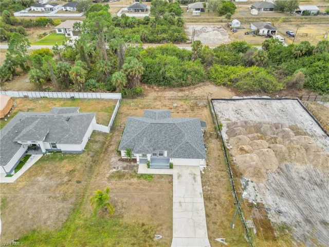 Aerial perspective of suburban area