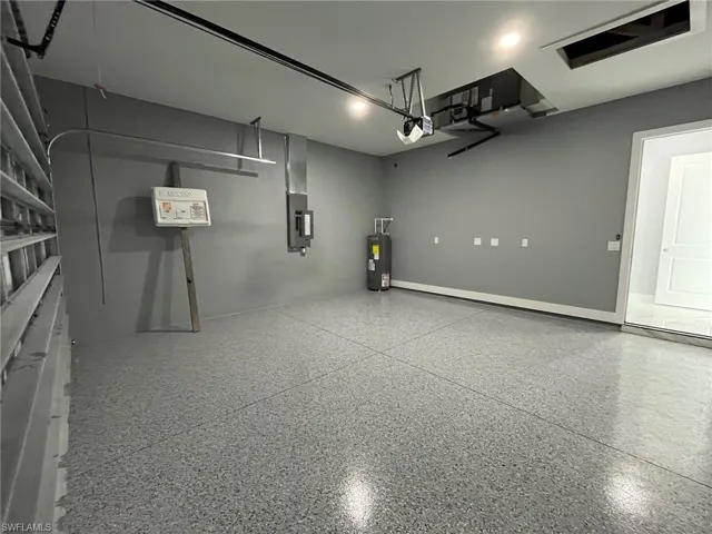 Garage with water heater