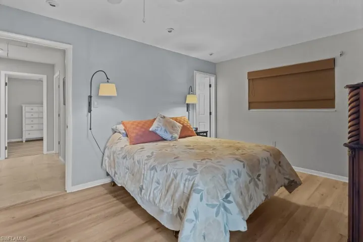 Bedroom with light wood-type flooring