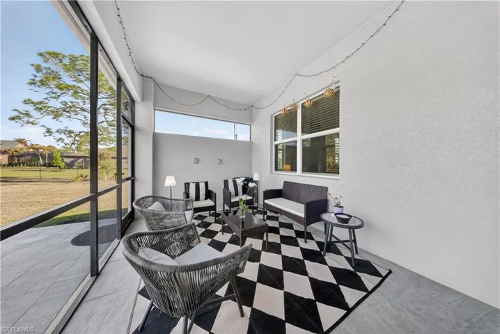 Sunroom with outdoor furniture