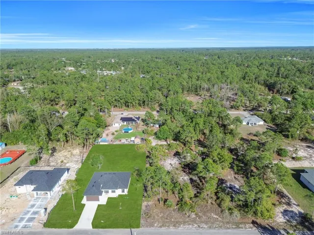 Bird's eye view of a heavily wooded area
