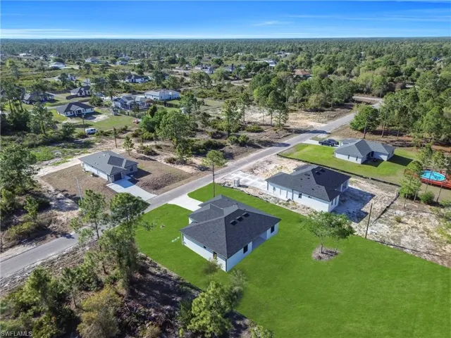 Aerial view of residential area