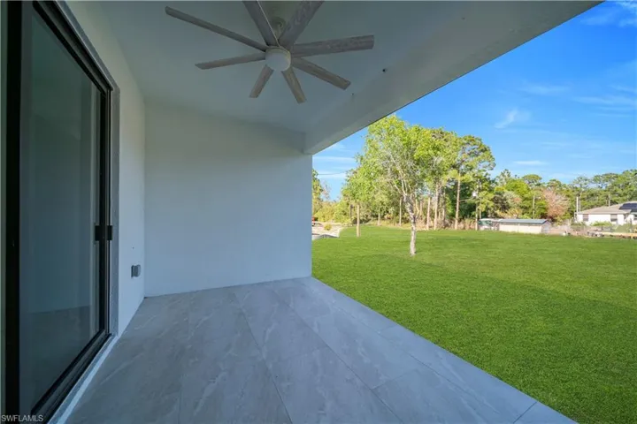 View of patio / terrace featuring a ceiling fan