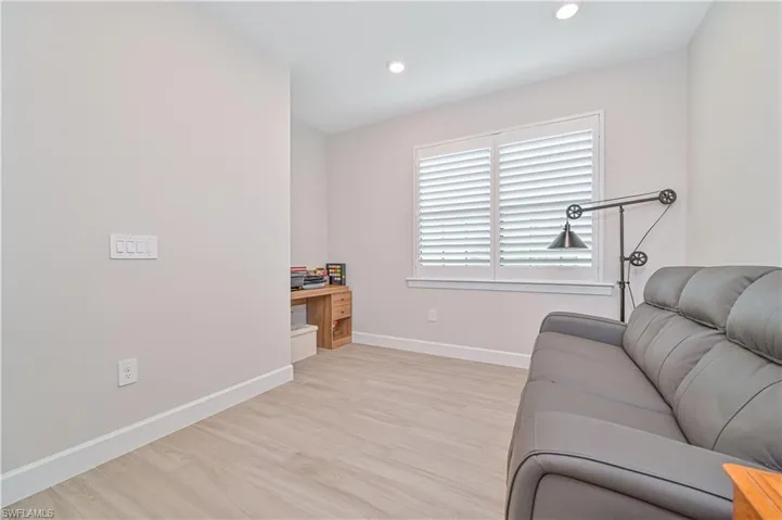 Living room featuring light wood-type flooring