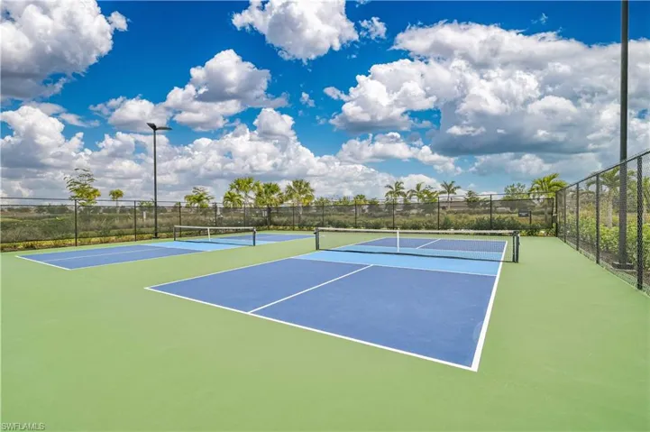 View of tennis court
