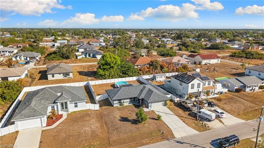 Aerial view of residential area