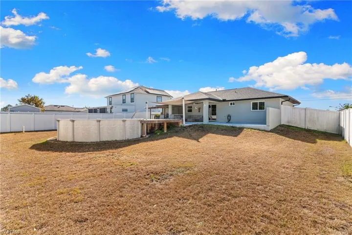 Rear view of house.