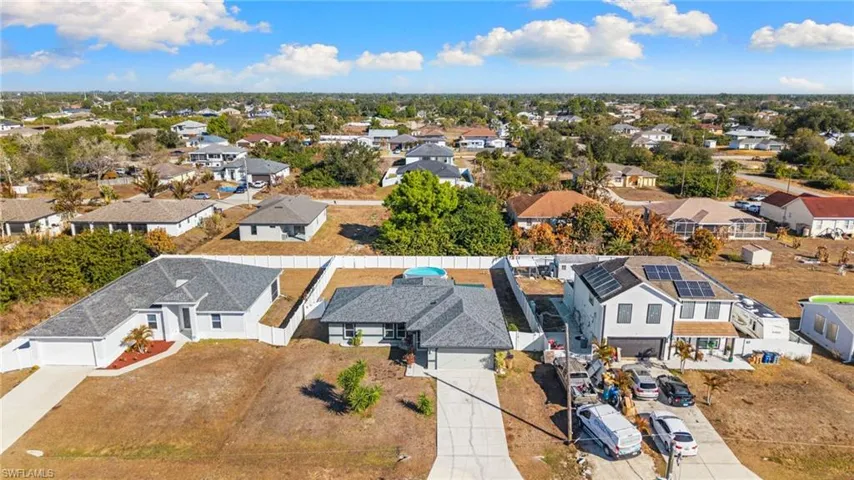 Aerial view of residential area