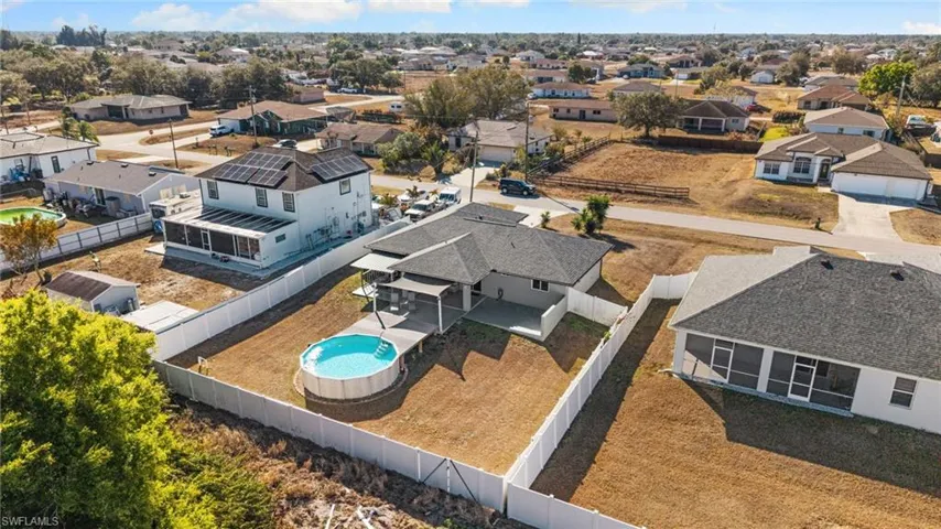 Aerial view of residential area