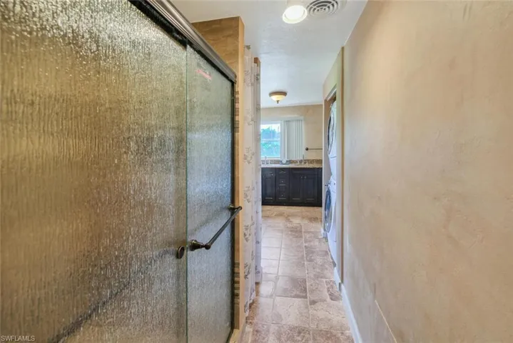 Corridor with stacked washer / dryer