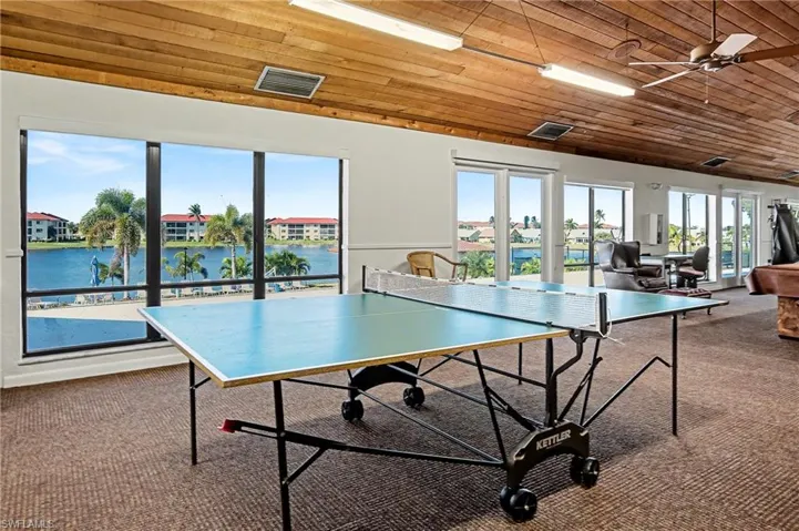 Clubhouse waterfront loft and game area