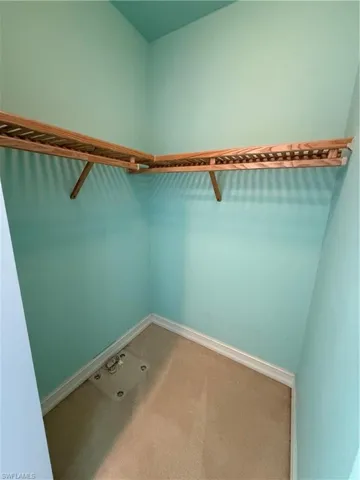 Walk in closet featuring carpet floors