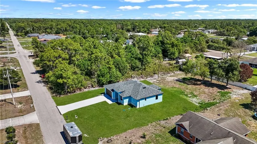 Bird's eye view of a heavily wooded area