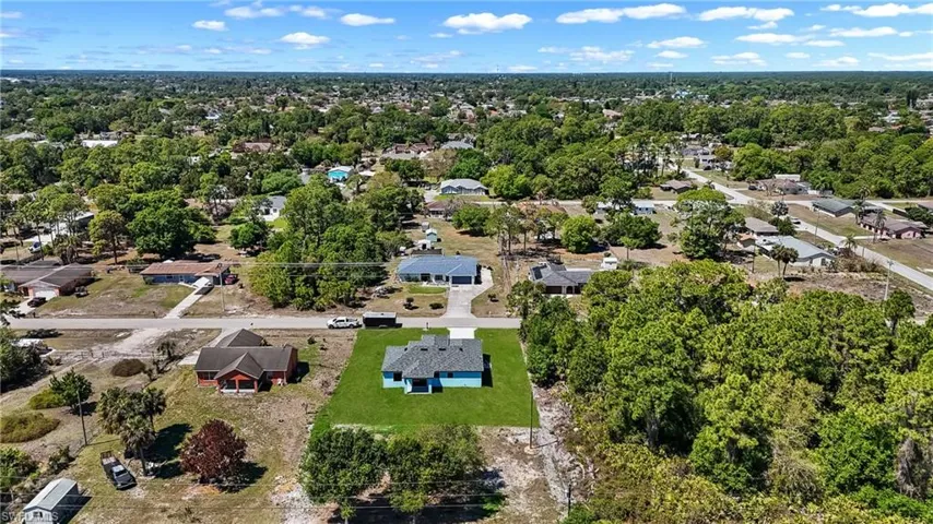 Aerial perspective of suburban area