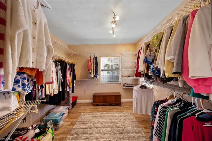 Spacious master closet off the bedroom