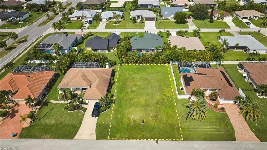 Aerial perspective of suburban area