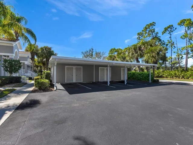 View of covered parking lot