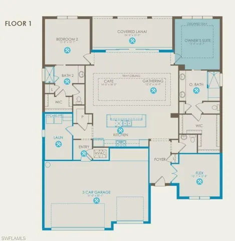 Floor plan configured with selected options