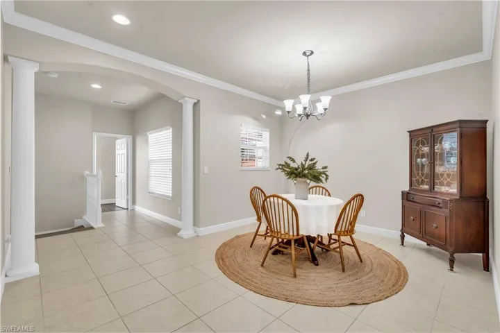 Tiled dining room