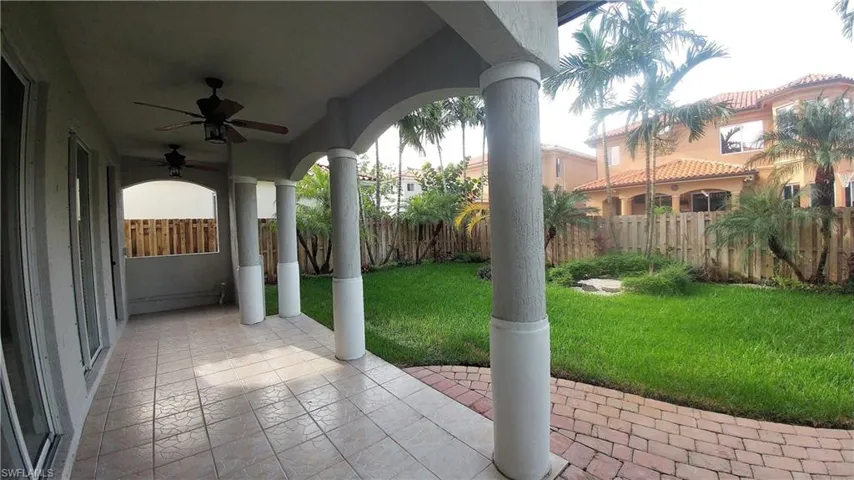 Fenced backyard