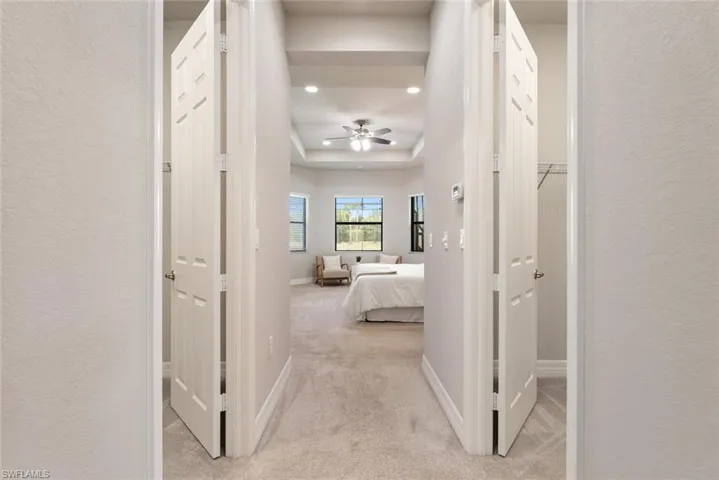 Separate his and hers closets in Master Bedroom