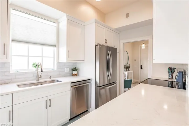 Newer stainless steel appliances.