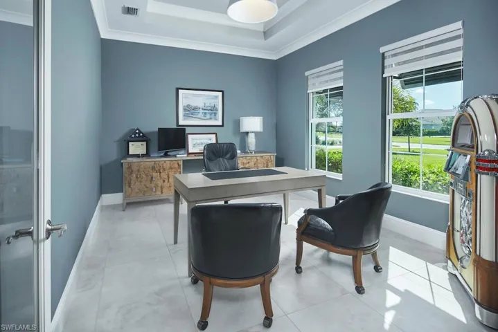 Office featuring crown molding