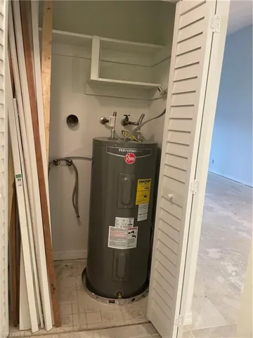 Utility room with water heater