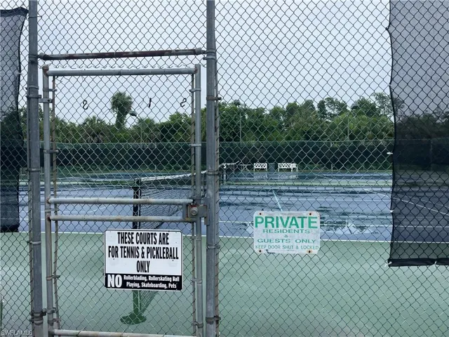 View of tennis court