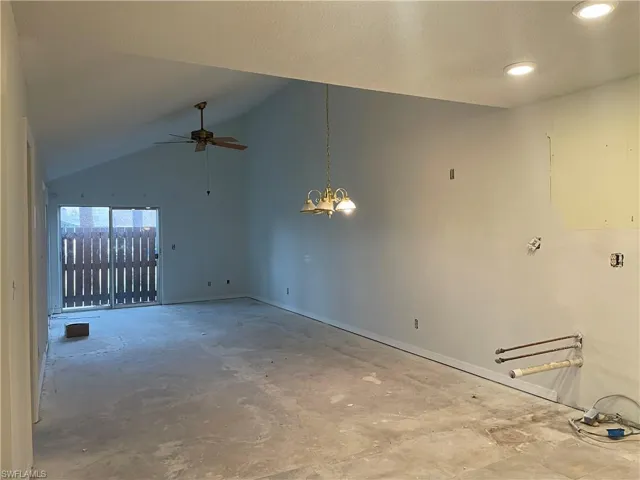 View from kitchen to living room