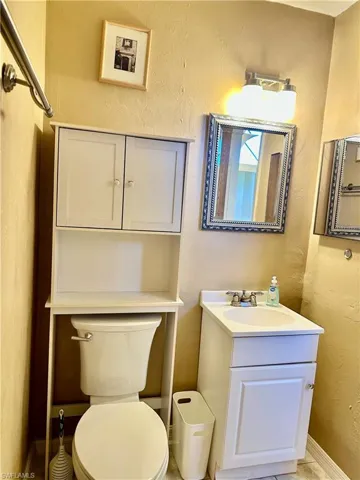 Master bathroom with shower and vanity