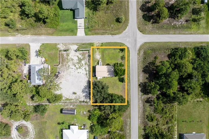 Aerial overview of property's location with property boundaries highlighted