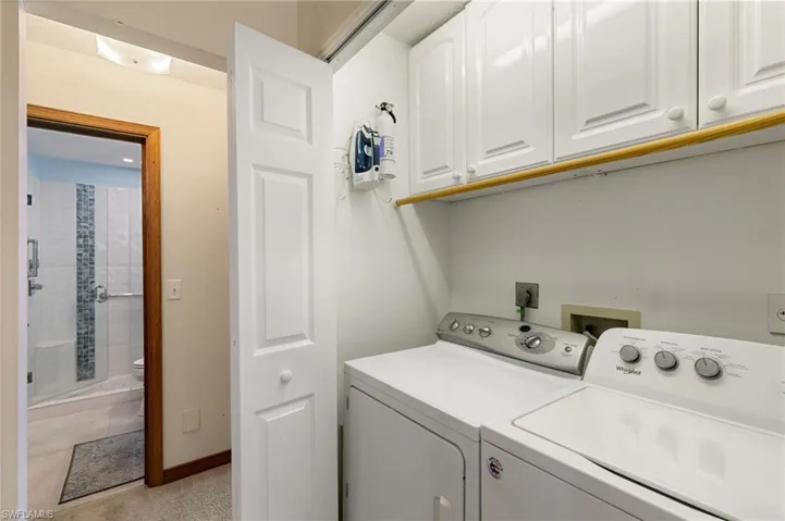 Upstairs laundry in house, Downstairs laundry in garage