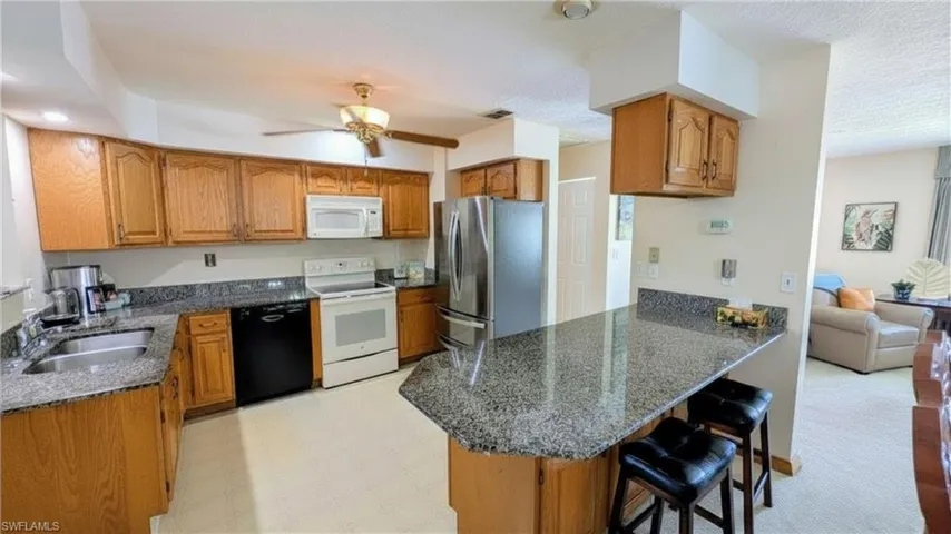 Kitchen with bar seating