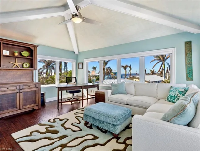3rd floor study with panoramic views, hand painted ceiling