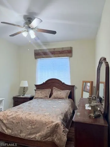 Bedroom featuring ceiling fan