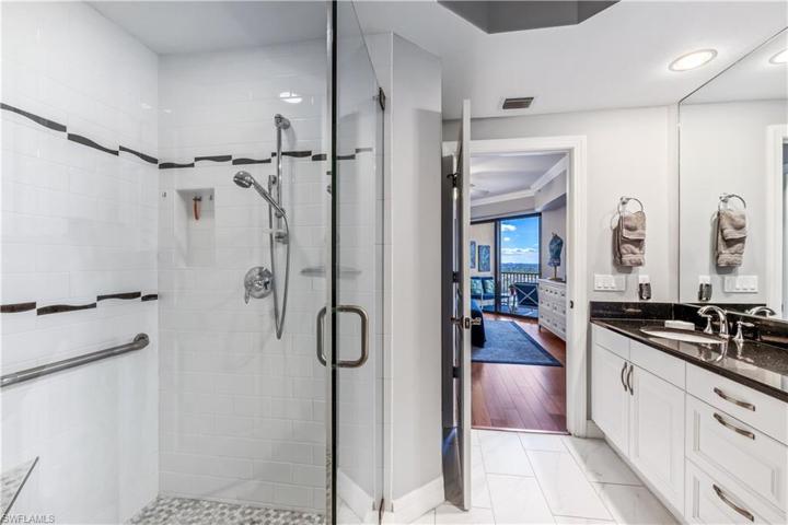 Master Bath with Updated Shower, Dual Sinks with Quartz Countertops