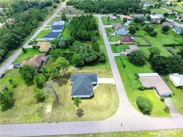 Aerial view of residential area