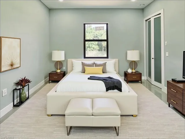 Bedroom with baseboards