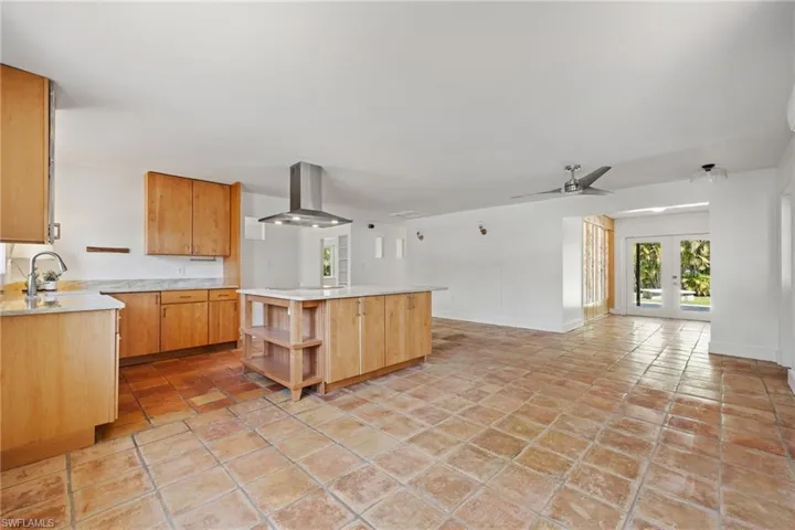 Open kitchen & great room to covered patio