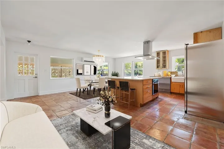 Open kitchen & great room to carport