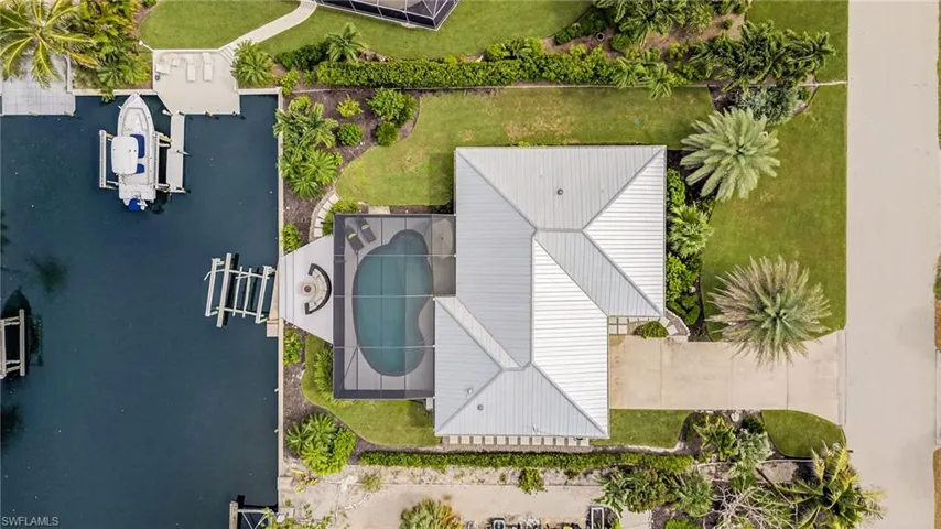 Bird's eye view of a pool