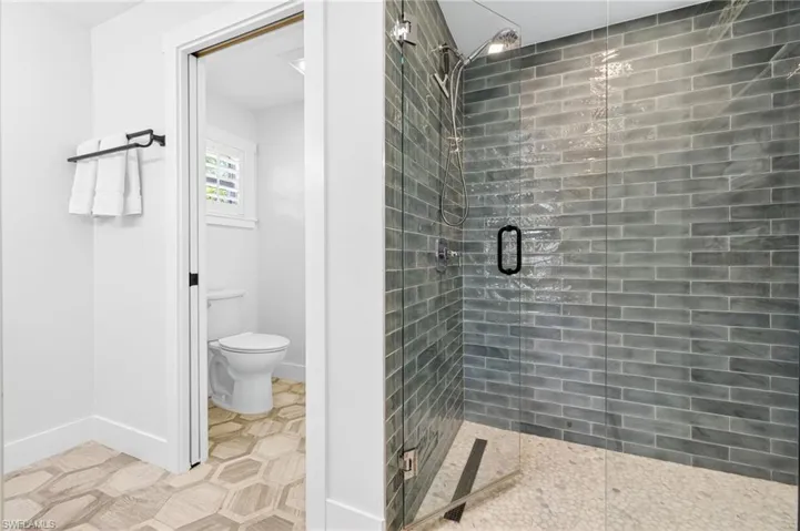 Bathroom with a shower stall