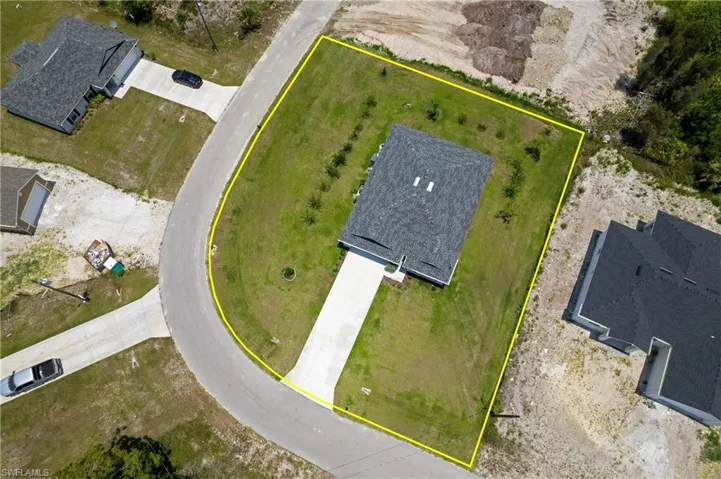 Overhead Birds eye View .. extra long Driveway for abundant Parking