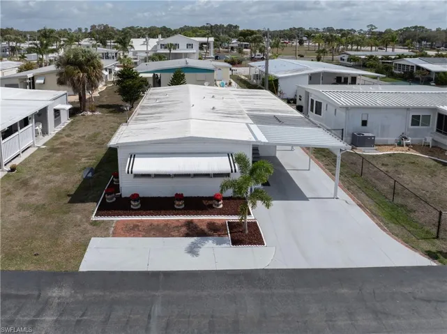 Aerial perspective of suburban area
