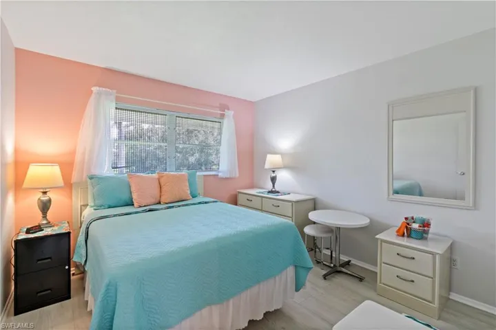 Bedroom with light wood-type flooring