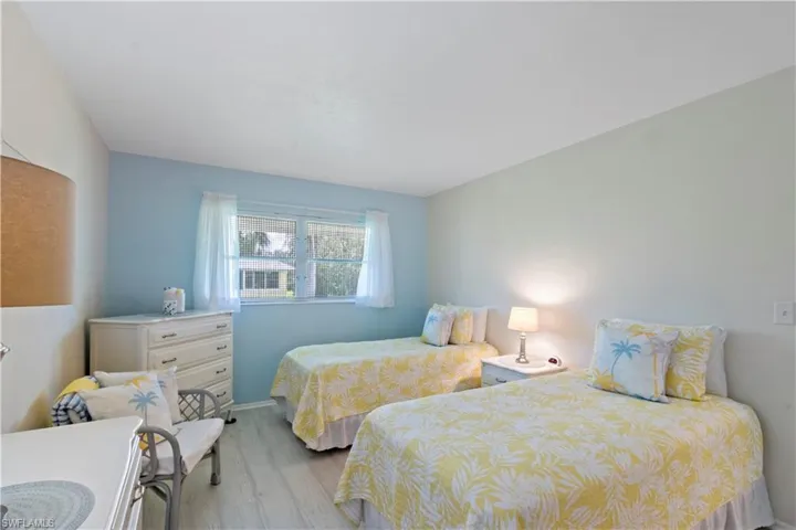 Bedroom with light wood-type flooring