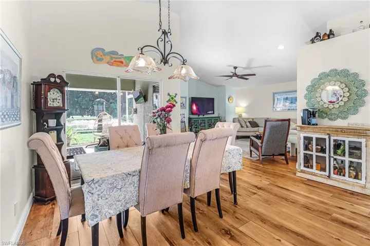 Open Dining room with view of golf course