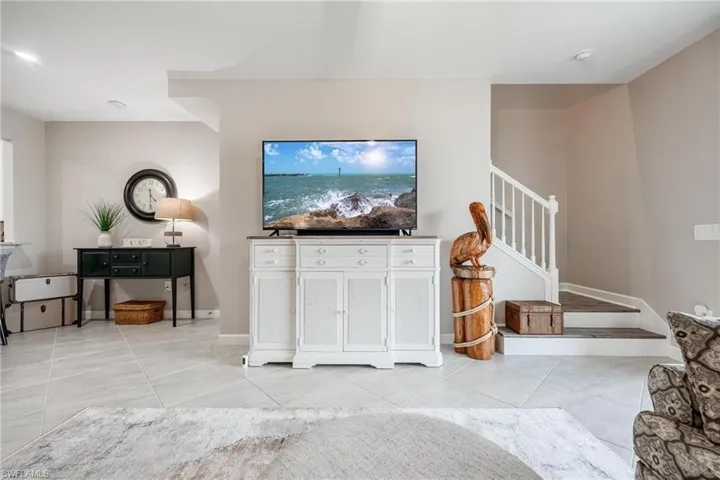View of tiled living room
